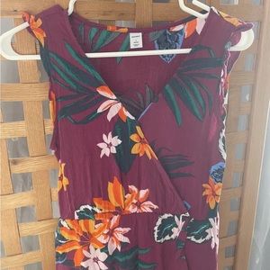 Hawaiian print tropical midi dress old navy
